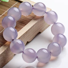 Натуральный Халцедон Браслет с халцедоном браслет Фиолетовый бисер Passepartout одиночные украшения, браслеты с бусинами 16 мм