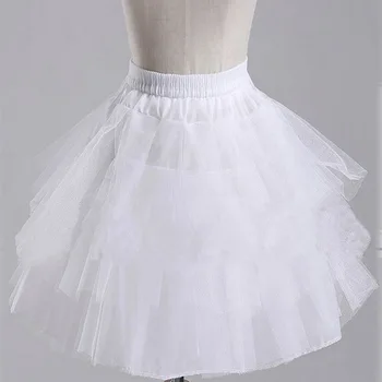 

Top Quality Stock White Black Ballet Petticoat Tulle Ruffle Short Crinoline Bridal Petticoats Lady Girls Child Underskirt jupon