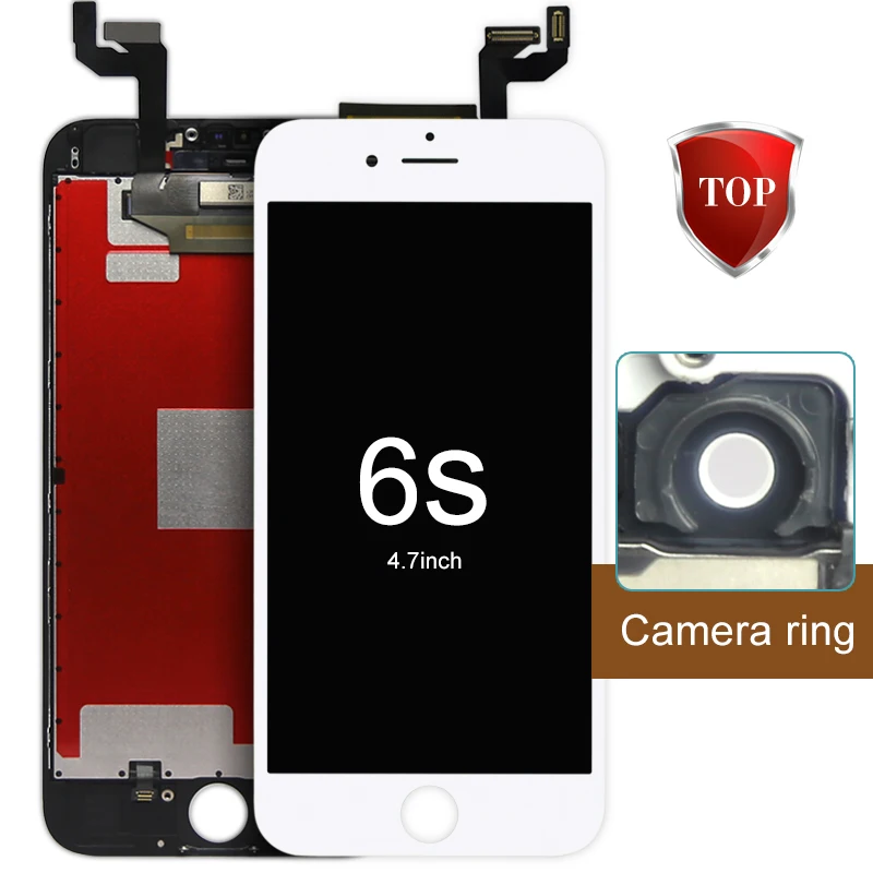 mobile phone lcds parts Tianma 5pcs/lots LCD Screen Panel Touch Digitizer Assembly for iPhone 6s Replacement + Camera Ring