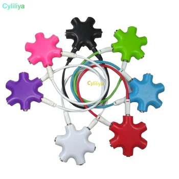 

50pcs 1 to 5 3.5Mm Audio Cable Earphone Splitter Adapter, 6Way Headphone Multi Splitter audio adapter earphone 3.5HUB