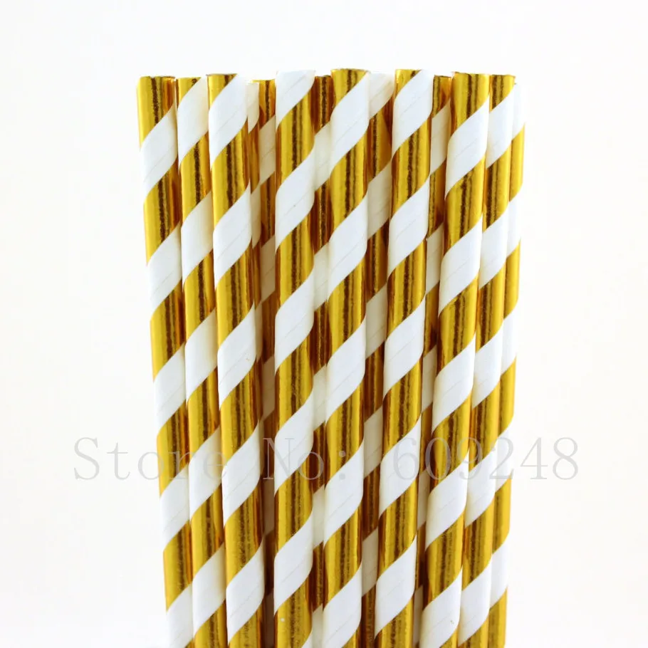 100pcs metallic gold foil striped paper straws for wedding christmas party decorationanniversary bridal shower - Hollywood Party Decorations 100pcs metallic gold foil striped paper straws for wedding christmas party decorationanniversary bridal shower - Hollywood Party Decorations