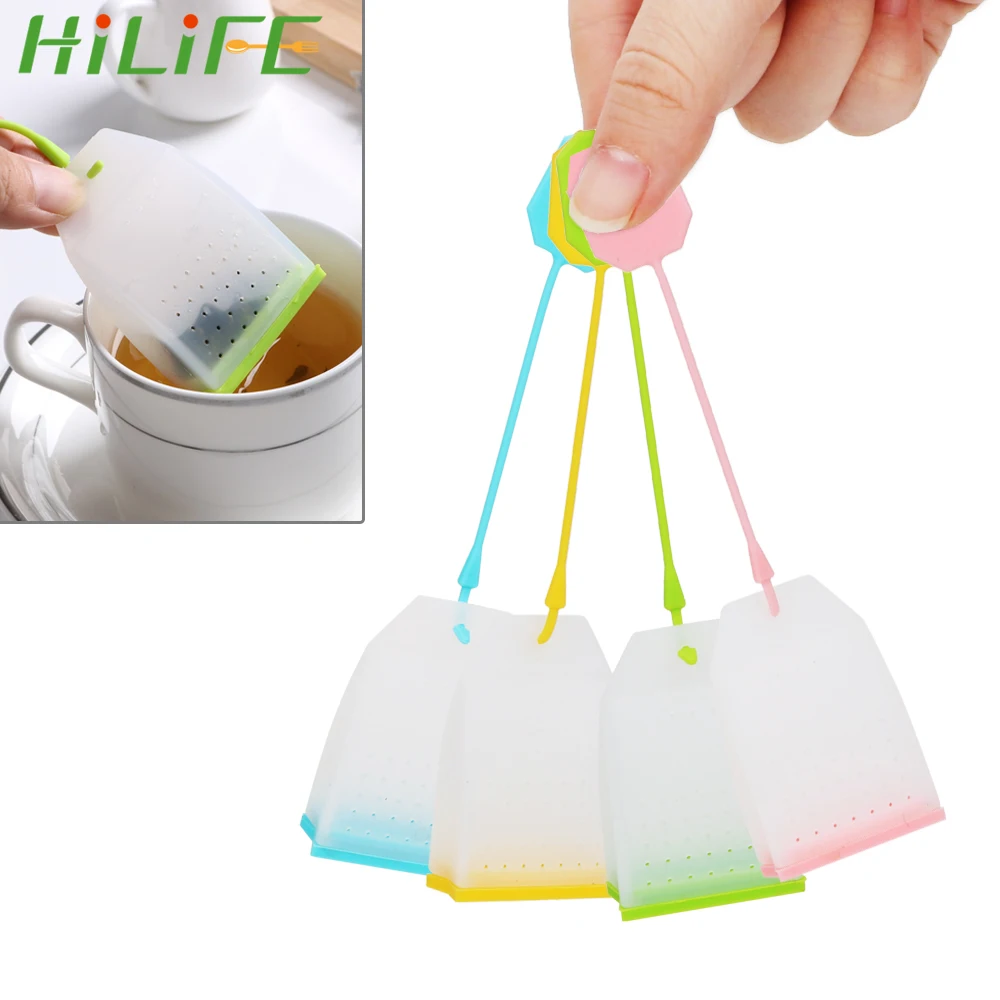 HILIFE Чай Infuser высокая термостойкость случайный цвет чайное ситечко пищевой силиконовый пакетик для чая травяной чай для заварки