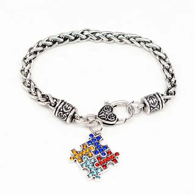 Favolook Charm Jewelry Bracelets Bangles Alloy Enamel Autism Favolook Charm Jewelry Bracelets Bangles Alloy Enamel Autism Awareness Puzzle Autistic Bracelet