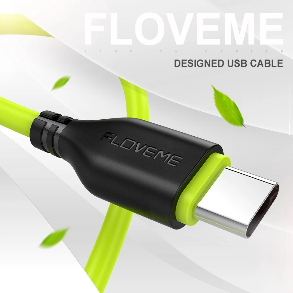 FLOVEME usb type-C кабель для samsung S9 S8 Plus, кабель для быстрой зарядки телефона, кабель для передачи данных для huawei mate 20 10 Pro, USB C кабели для зарядного устройства