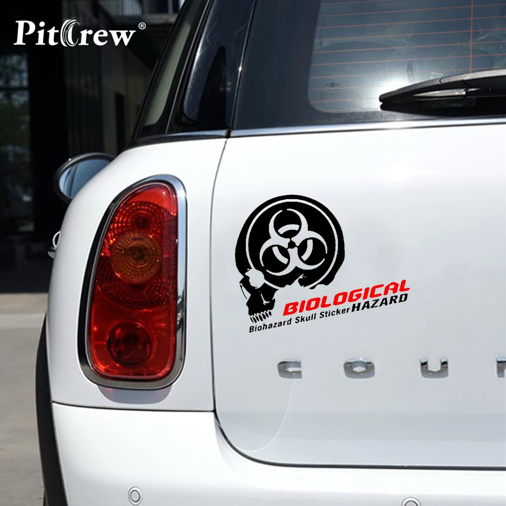 

1PC 20*15cm Biological Skull Biohazard Car Stickers Reflective Vinyl Car Styling Waterproof Motorcycle Car Body Car Accessories