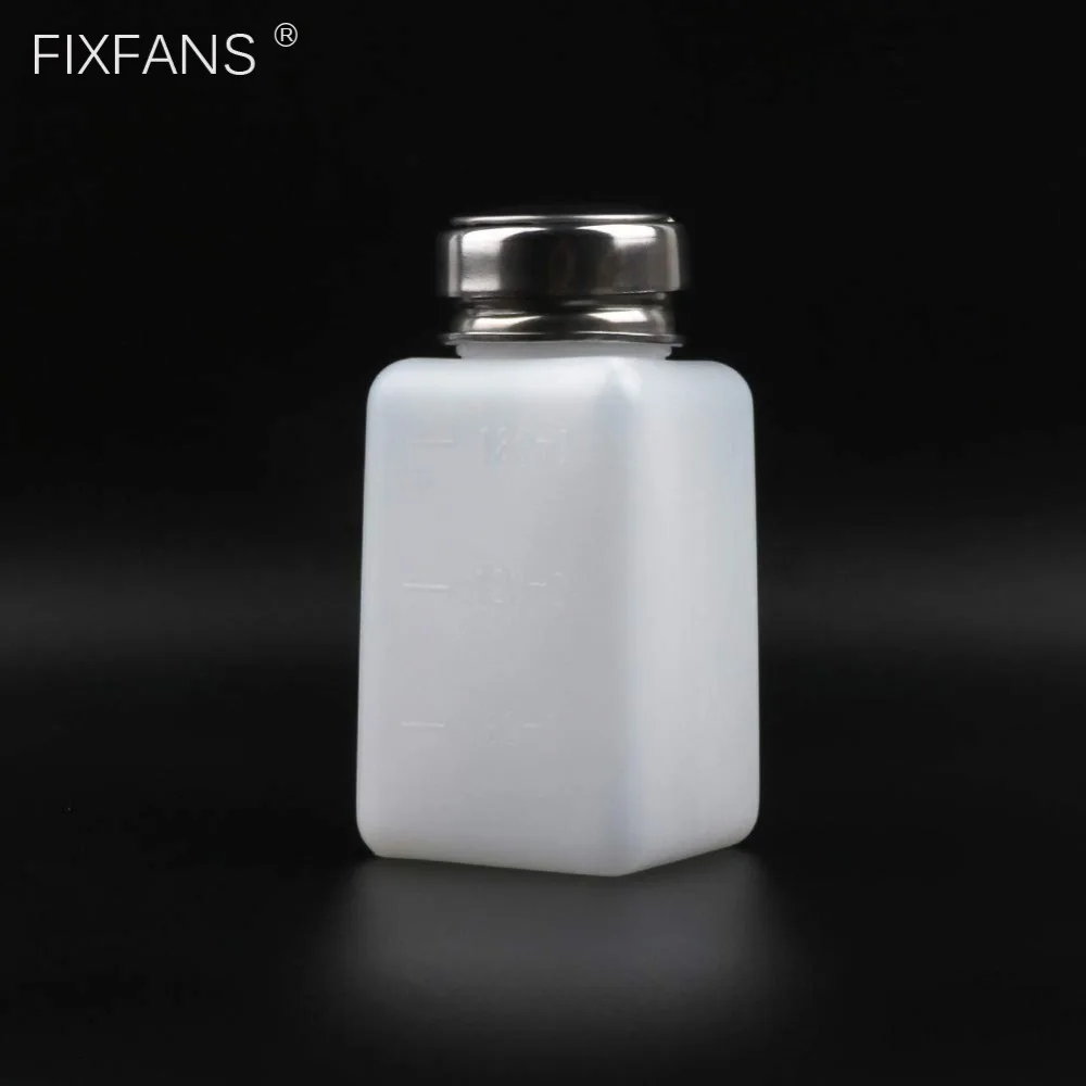 FIXFANS-180ml-Portable-Empty-Pump-Alcohol-Liquid-Press-Bottle-Dispenser-Nail-Polish-Remover-Cleaner,-PCB-Board-Cleaning-Tool