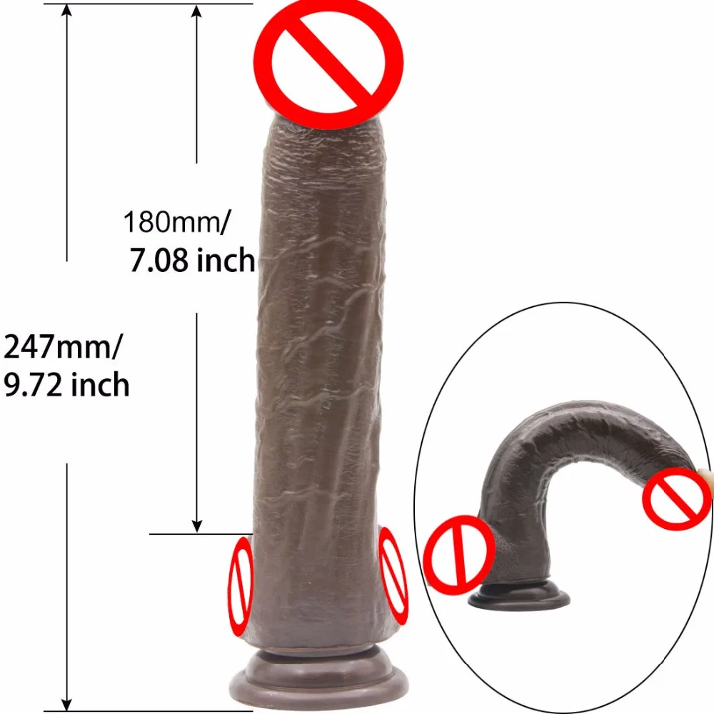 Гибкий черный фаллоимитатор вставной мм 180 длинные фаллоимитаторы Fack Dick пенис