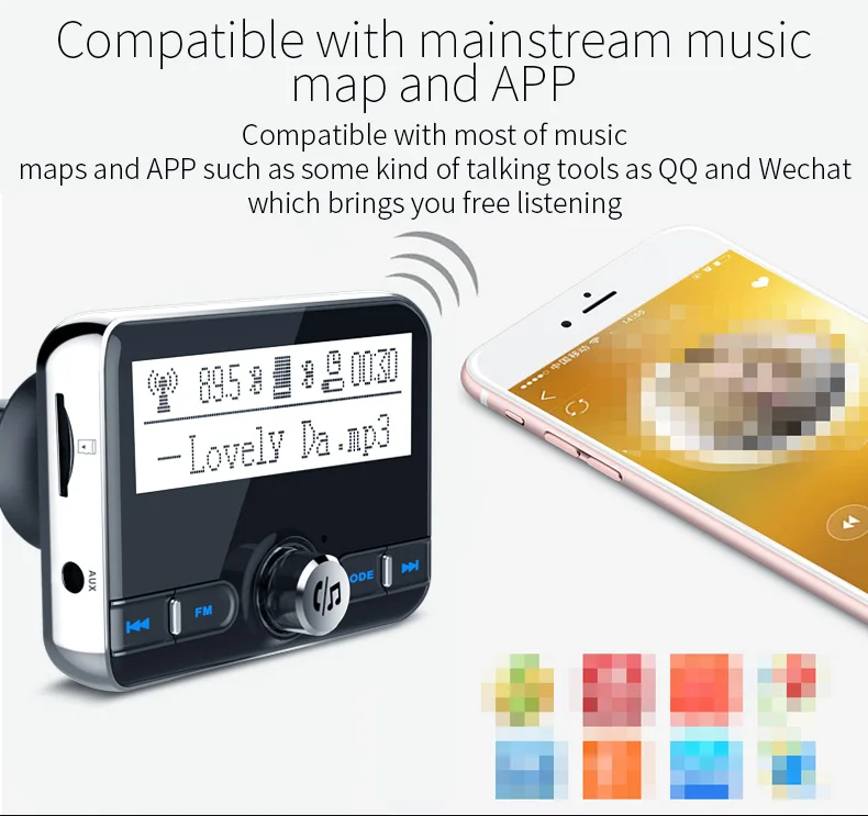 JINSERTA беспроводной FM модулятор Bluetooth Handsfree Car Kit MP3 плеер TF AUX аудио приемник 5 в 3.4A 2 USB