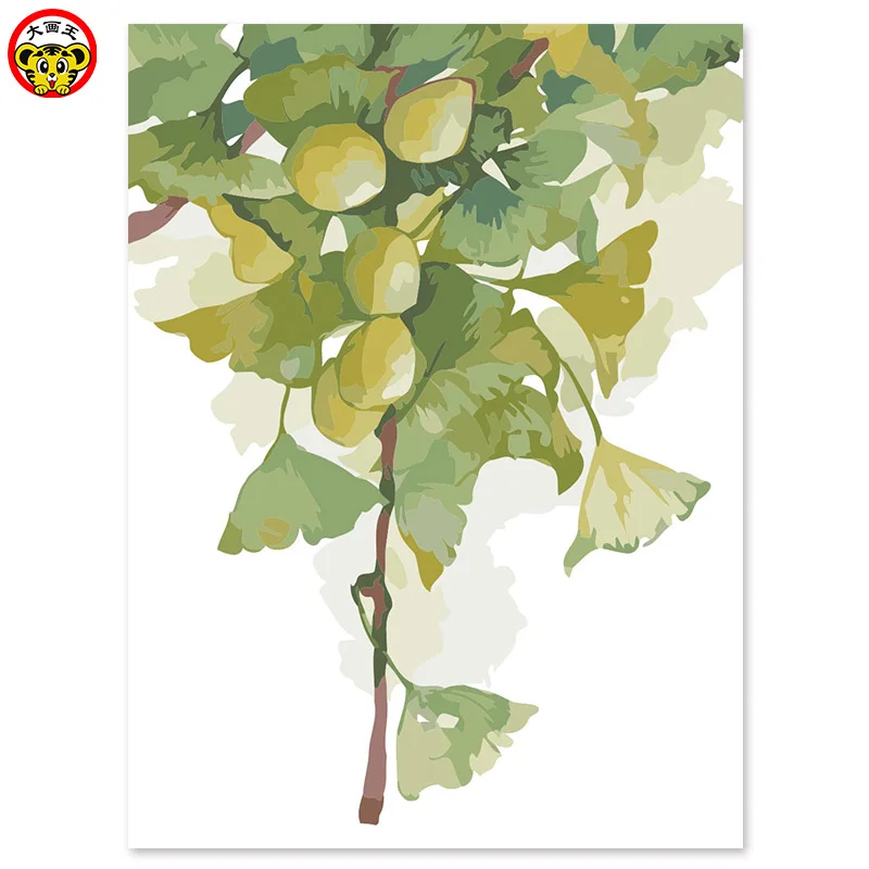 

painting by numbers art paint by number Ginkgo biloba leaves light flower fragrance leaves Diy digital oil drawing hand painte