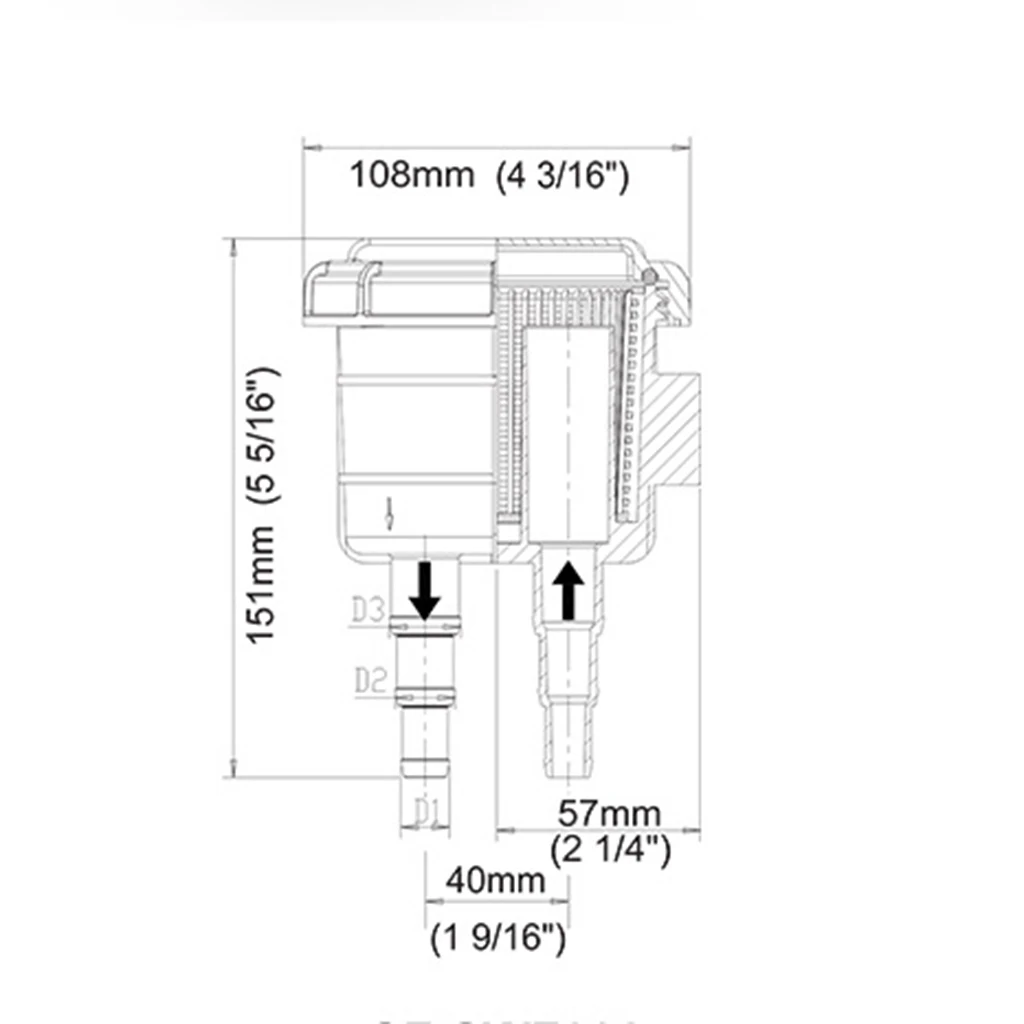 1 Pcs Boat Raw Water Intake Sea Water Strainer/Filter For 1