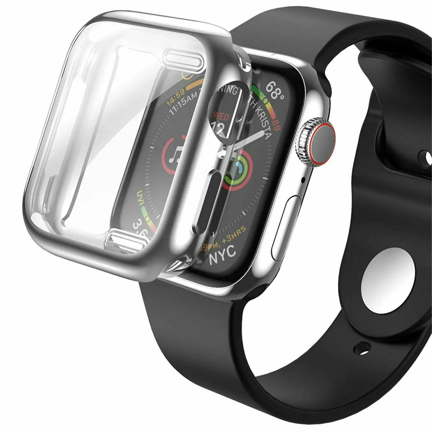 Оригинальный Тонкий чехол для часов HOCO 360 градусов Apple Watch Series 4 5 мягкая прозрачная