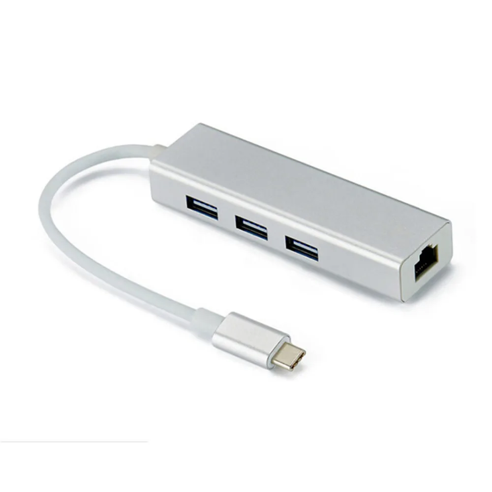 

USB C to RJ45 Hub 3 Port Adapter with USB Type C 2.0 HUB 3 Port RJ45 Network Adapter Lan Adapter