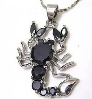 

FREE SHIPPING N3641 black crystal scorpion Jewellery Necklace Pendant