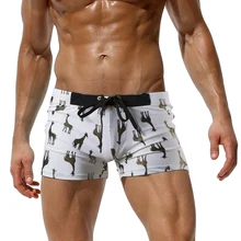 A269 AUSTINBEM купальник мужские купальные плавки-боксеры с принтом жирафа мужчин человек купальники лето пляжный отдых пляжные шорты одноцветное Swimwer