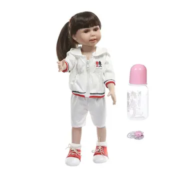 

45cm Reborn Doll Realistic Full Silicone Newborn Baby Toy Girl With Pigtails Princess Clothes Pacifier Lifelike Handmade Gifts