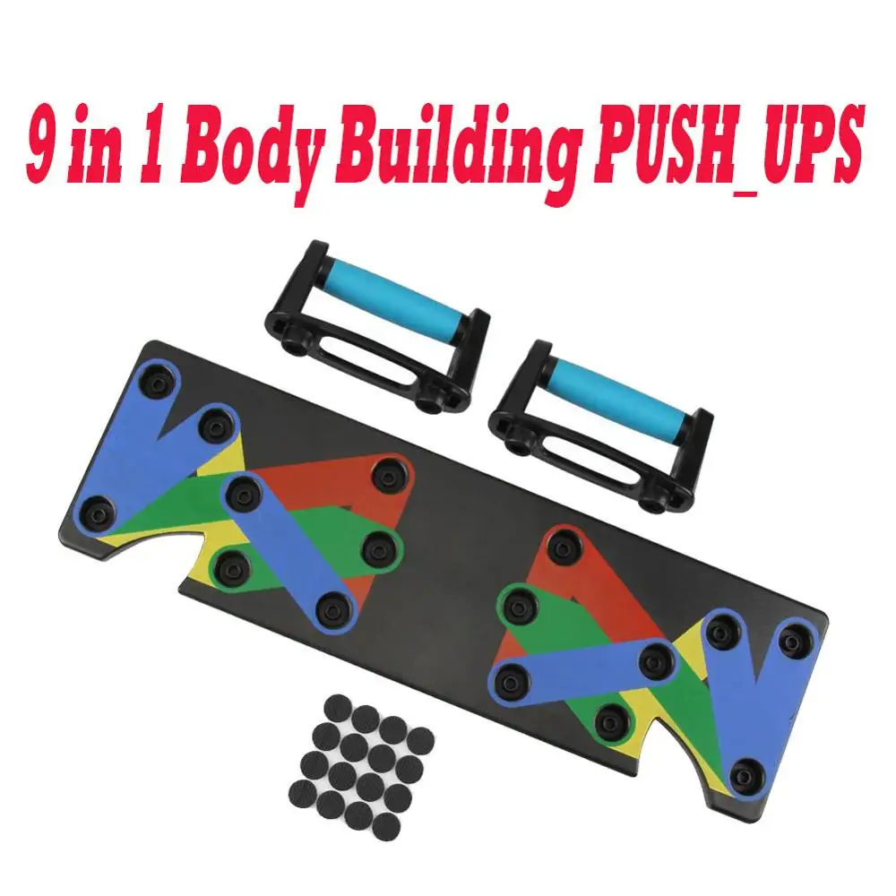 9 in 1 Body Comprehensive Exercise Bracer Building Push Up Rack Board System Workout Training Gym Exercise Pushup Stands Fitness