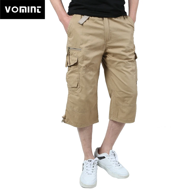 Vomint 2019 Men's Calf length Pants Elastic Waist Buckle Belt Summer ...