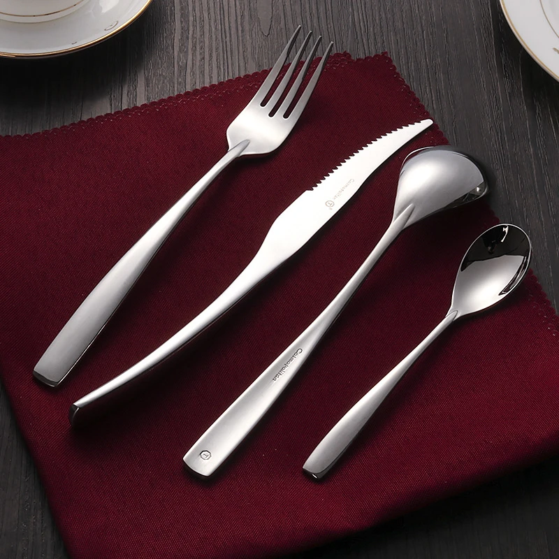 24/4pcs Dinnerware Set Stainless Steel Cutlery Set Knives Forks Spoons For Royal Silver Dinner Service for cutlery set,western style cutlery set,picnic cutlery set,stainless steel cutlery set