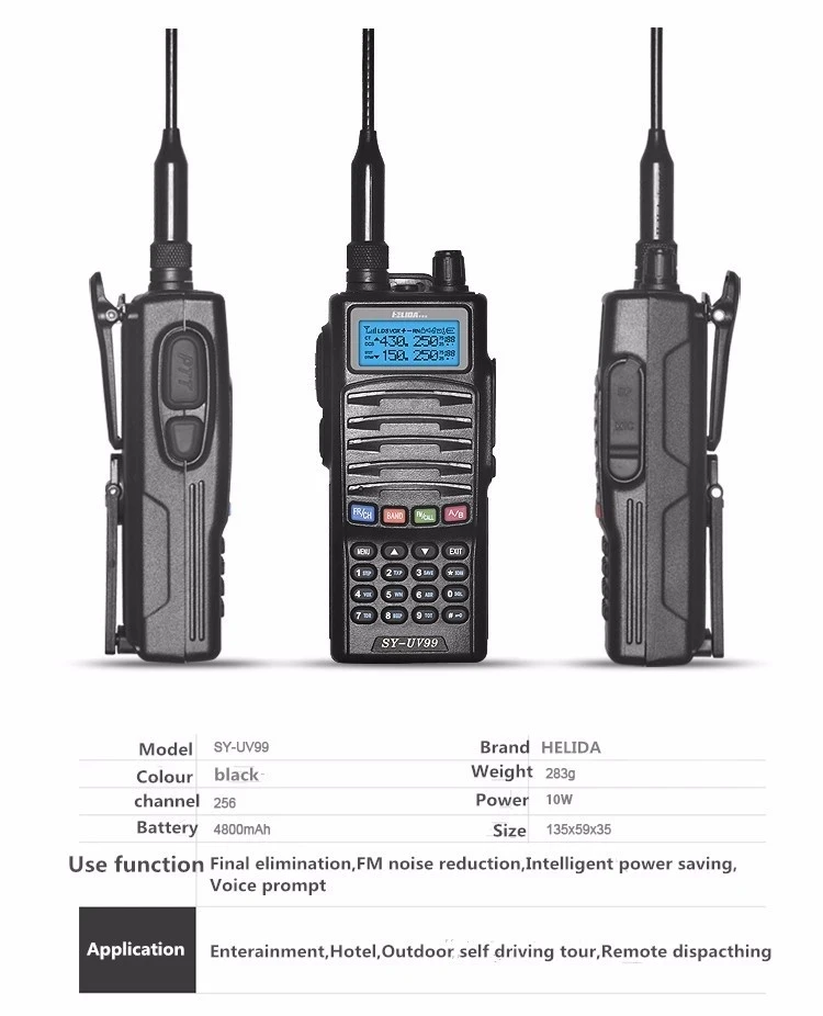 Длинный диапазон иди и болтай walkie talkie “иди и 5 Вт SY-UV99 vhf uhf портативная приёмопередаточная радиоустановка ручной трансивер Powerable