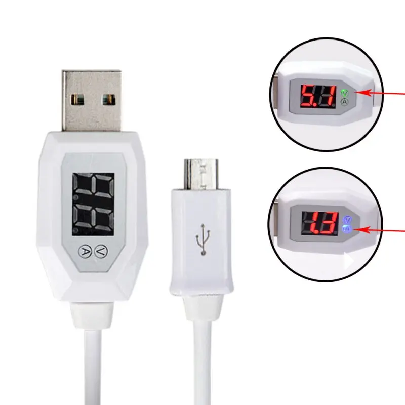 Micro USB Data Charging Voltage Current Cable Testers Cord Digital LCD