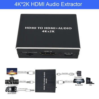

4K x 2K HDMI audio extractor Optical TOSLINK SPDIF 3.5mm Stereo Audio Extractor Converter HDMI Audio Splitter