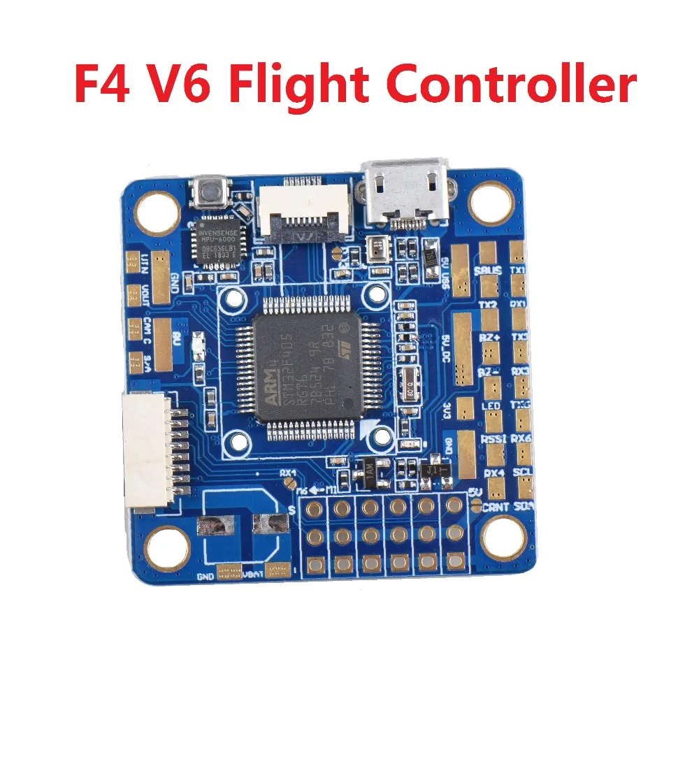 Контроллер полета Betaflight AIO F4 V6 OSD STM32 F405 5x UARTs 30,5x30,5 мм для радиоуправляемого дрона