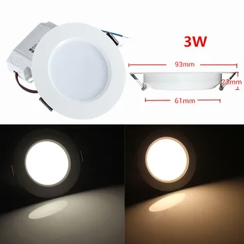 

3W LED Panel Light Led sensor Downlight Human Body Infrared Detector Motion Switch Round Flush Mount Light