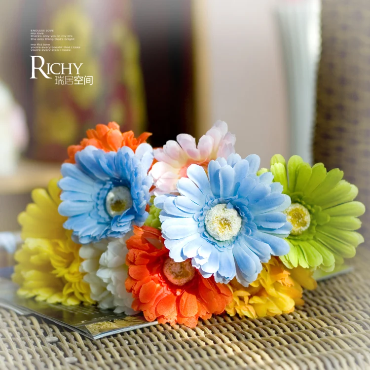 

8 artificial flower gerbera single artificial flower silk flower
