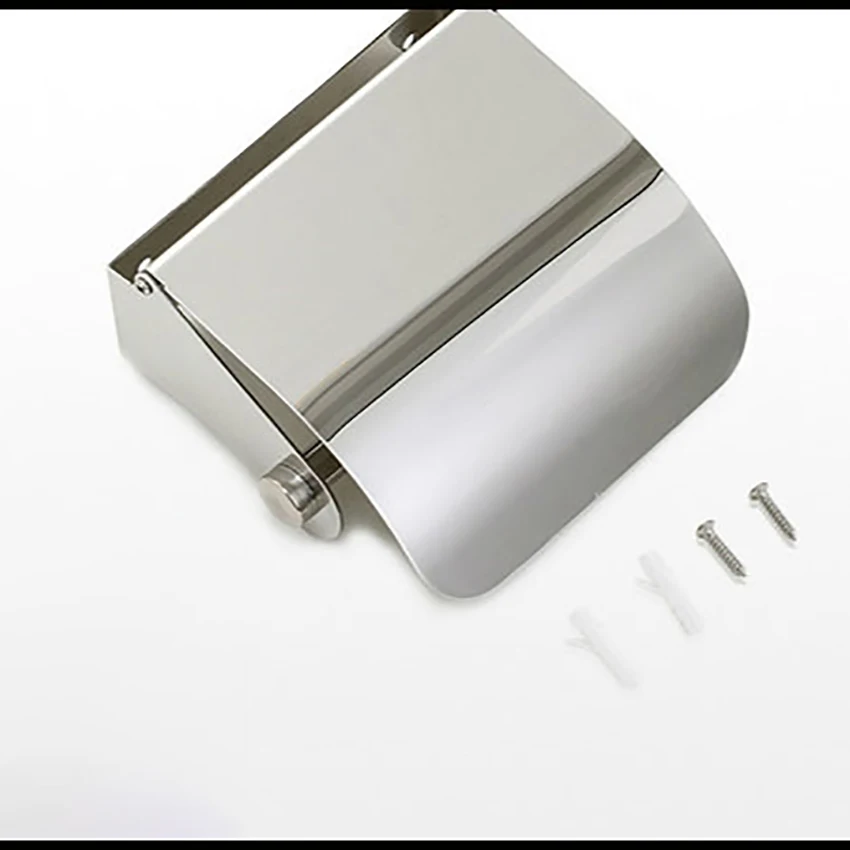 Wall Mounted Stainless Steel Paper Towel Holder Toilet Tissue Holder Roll Paper Holder Box Roll Organizer Kitchen Bathroom