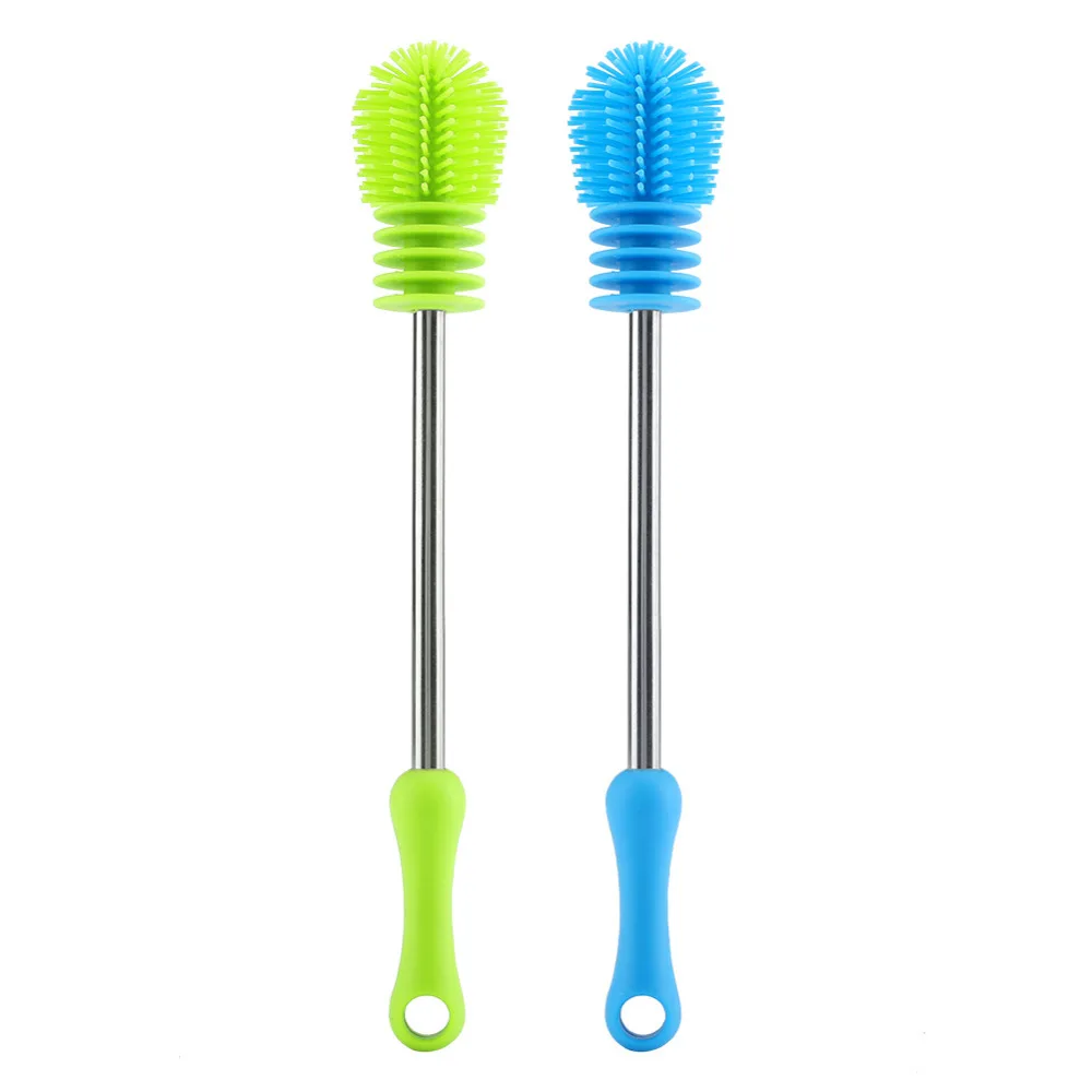 360 Degree Rotary Silicone Bottle Brush Kitchen Cleaner with Anti slip