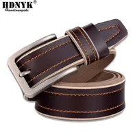 Новое поступление повседневный мужской ремень из 100% натуральной кожи Бесплатная доставка Розничная Продажа Новый брендовый мужской ремень с металлической пряжкой для мужчин - изображение