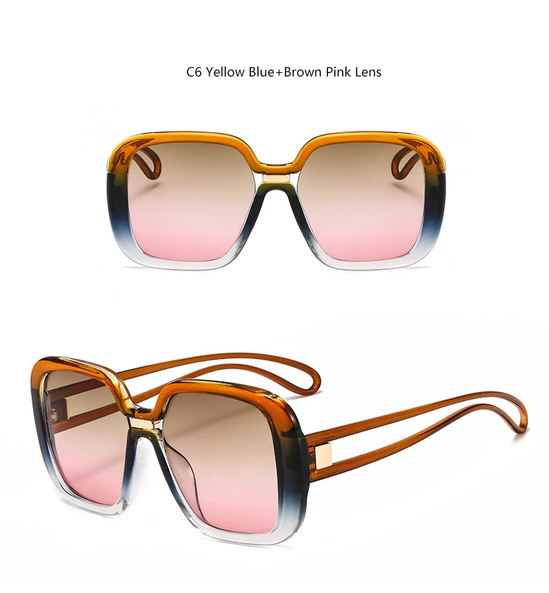 Негабаритные Квадратные Солнцезащитные очки дизайнерские бренды люксовые женские большие рамки прозрачные Солнцезащитные очки женские полые ножки оттенки мужские UV400