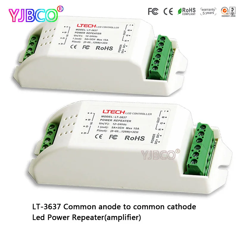 

led amplifier LT-3637 Common anode to common cathode Led Power Repeater controller for rgb led module DC12V-24V
