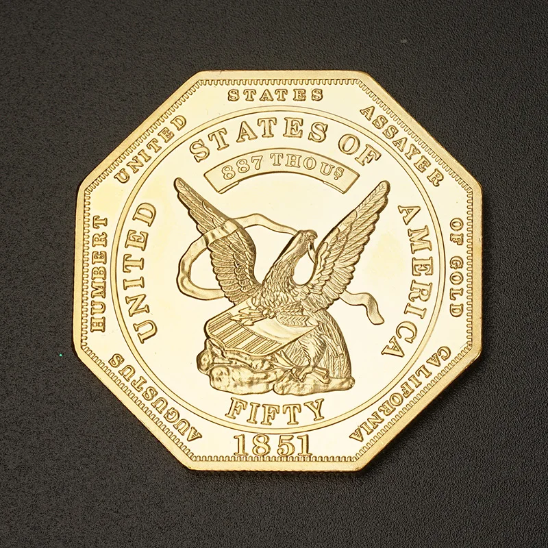 

Rare Coin California Gold Rush Commemorative Coins Usa Augustus Humbert Coin Amecira 1851 Freedom Eagle Gold Plate