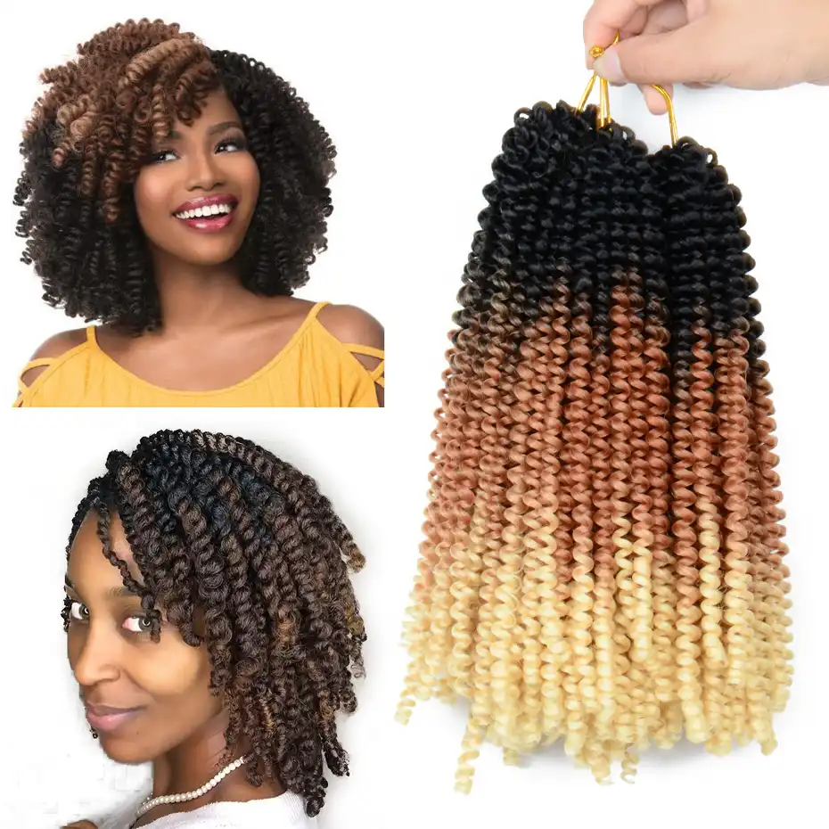 Sambraid Ombre Spring Twist Hair 8 Inch Crochet Braids Synthetic