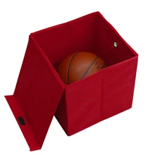 32*32*32cm Foldable High Capacity Red Square Non-Woven Fabric Storage Cubes Box, Durable and Lightweight Clothing Organizer