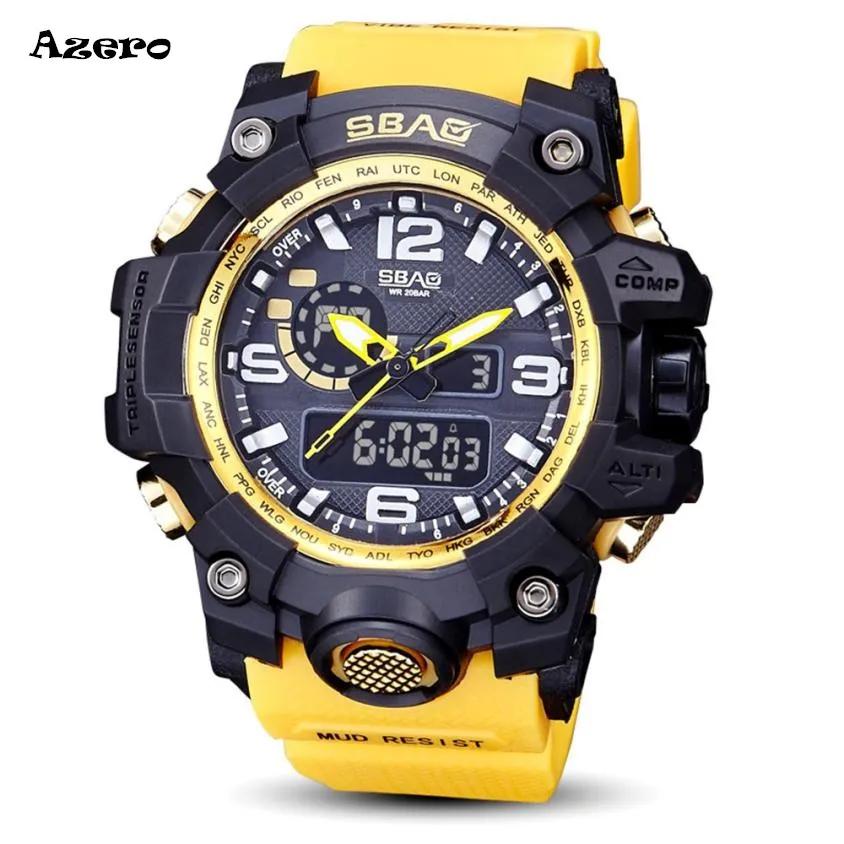 SBAO Watch LED Men Waterproof Sports Watches