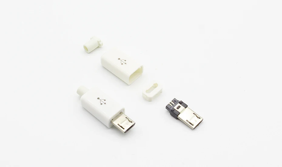 10 шт. Micro USB 5PIN сварочный Тип штекерные разъемы зарядное устройство 5P USB хвост разъем для зарядки 4 в 1 белый черный