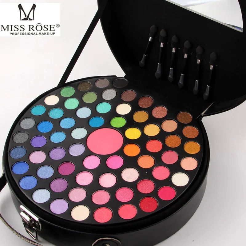 

Miss Rose Eye Shadow 65 Color + Blusher+ 6pcs Brushes Makeup Set Smoky Palette Professional Makeup Kit Pigment Cosmetic