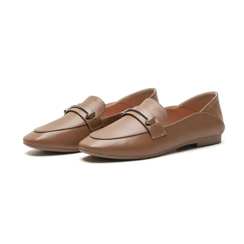 

b2-7 Size 34-42 Woman Genuine Leather Flats Shoes Female Deep Mouth Slip-on Shoes Ladies Soft Sole Shoe Women Flat Heels Shoes