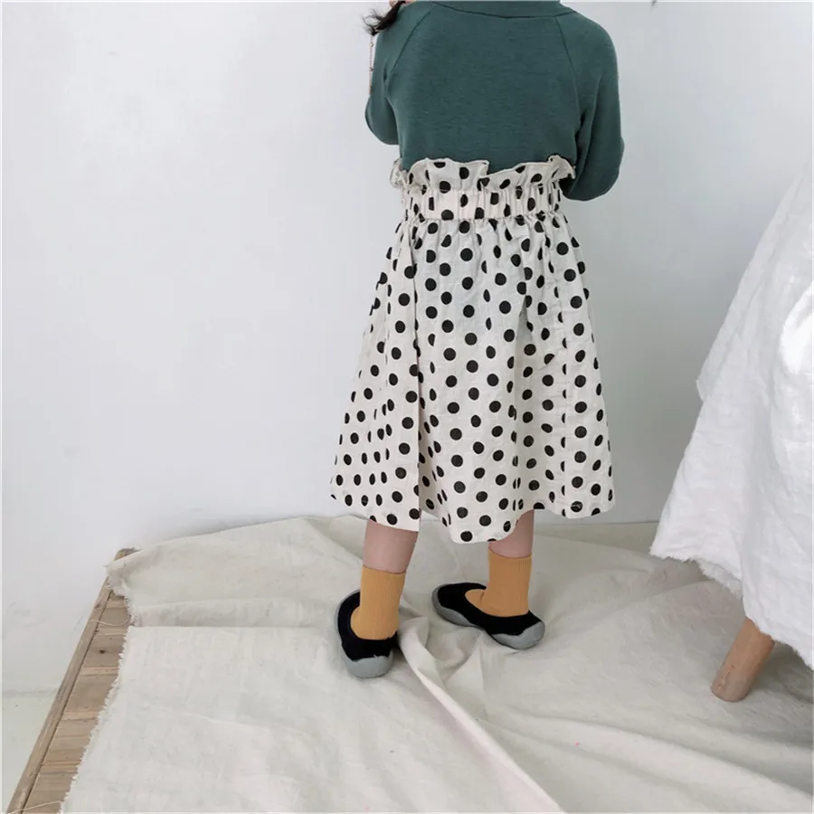 Детская юбка модная Корейская юбка для маленьких девочек длинные юбки трапециевидной формы с высокой талией юбка принцессы для маленьких девочек