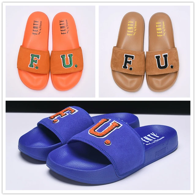 black fenty slides