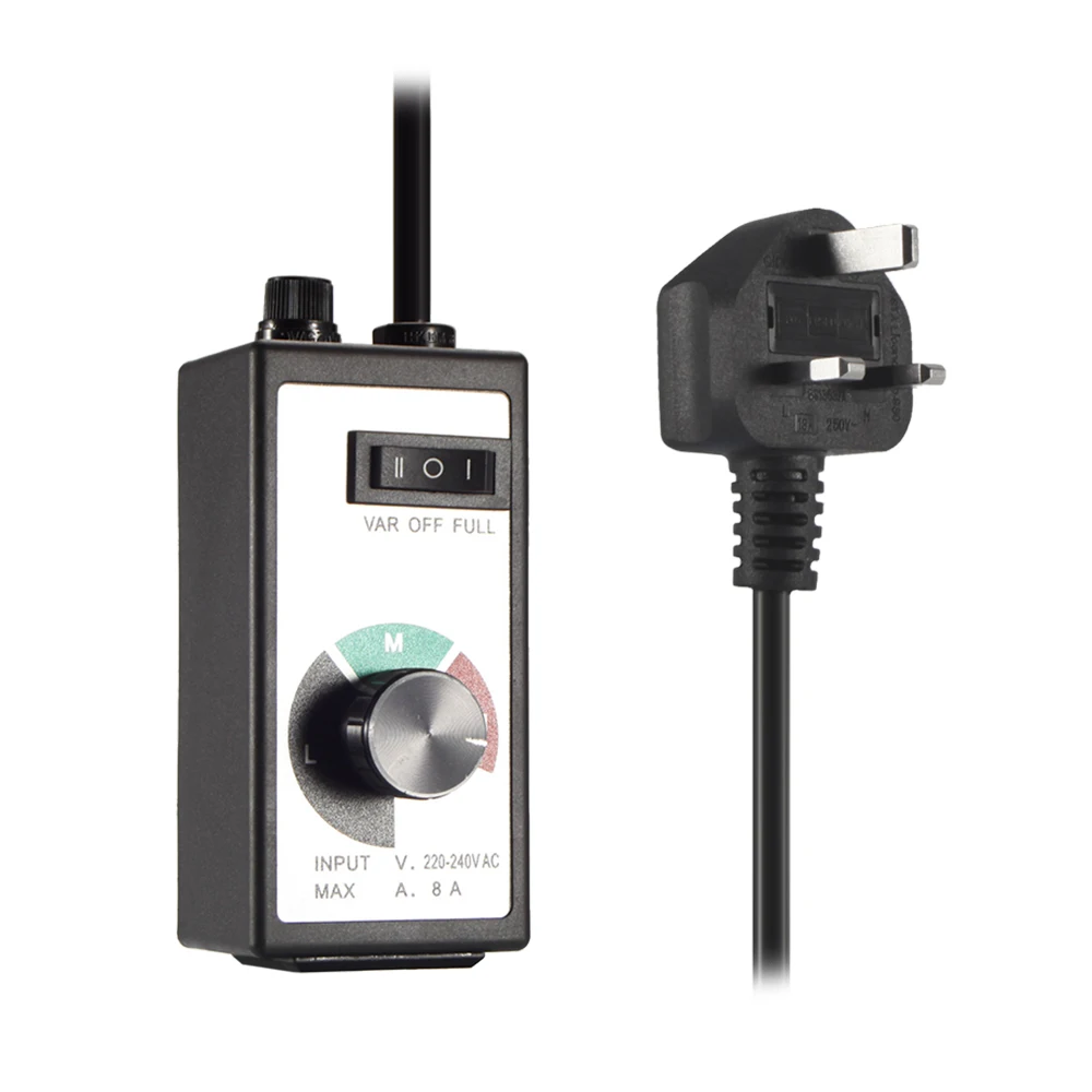 EU Standard Speed Controller for Hydroponics Inline Duct Fan Fan Parts with EU plug Black