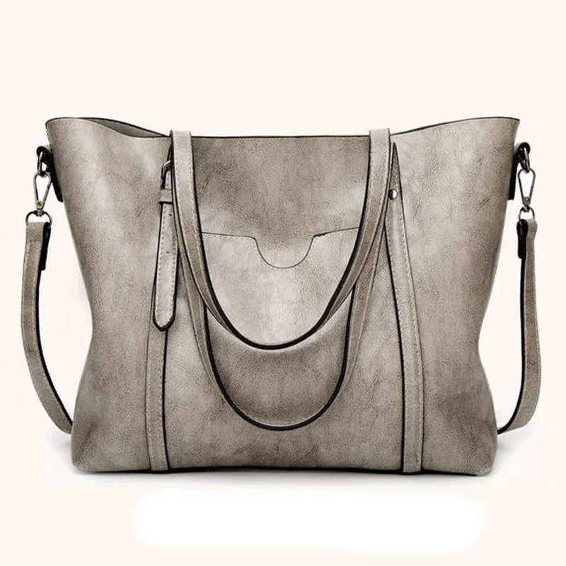 Роскошные женские сумки, дизайнерские сумки-мессенджеры, большие сумки-шопперы, сумки через плечо, женские мягкие кожаные сумки - Цвет: gray