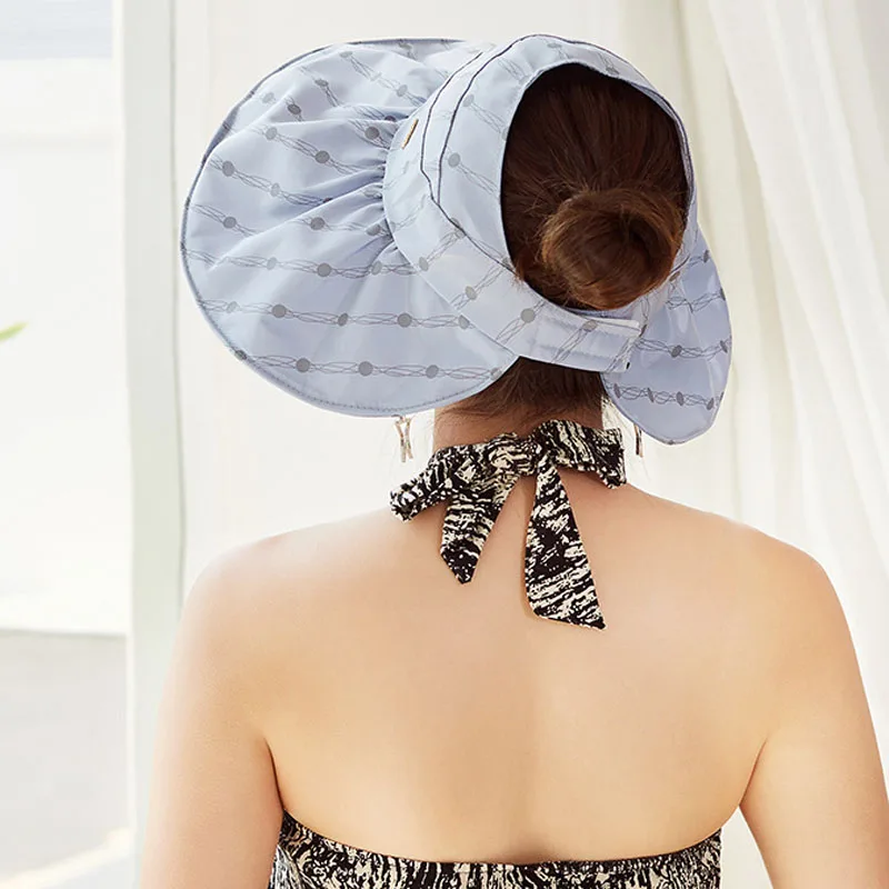 النساء خمر قبعة الشمس الحلو تكدرت قابل للتعديل طوي المحمولة في الهواء الطلق واسعة حافة الشاطئ قبعات البولكا نقطة الصيف الأزياء 2019
