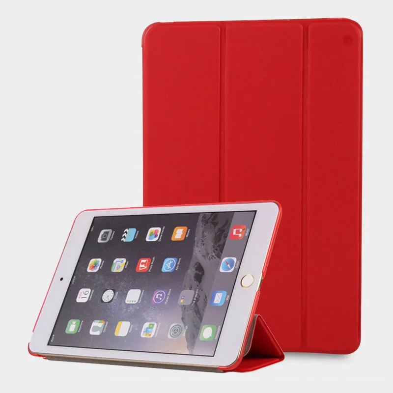 

for iPad Air 2 Air 1 2018 2017 Case Three Fold Transparent Silicone PU Cover Flip Smart Stand Case for Apple iPad 9.7 inch