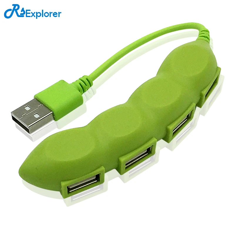 

High Quality 4 ports usb 2.0 hub Green Vegetable design usb splitter for computer for laptop usb hub 2.0 RSExplorer Hot