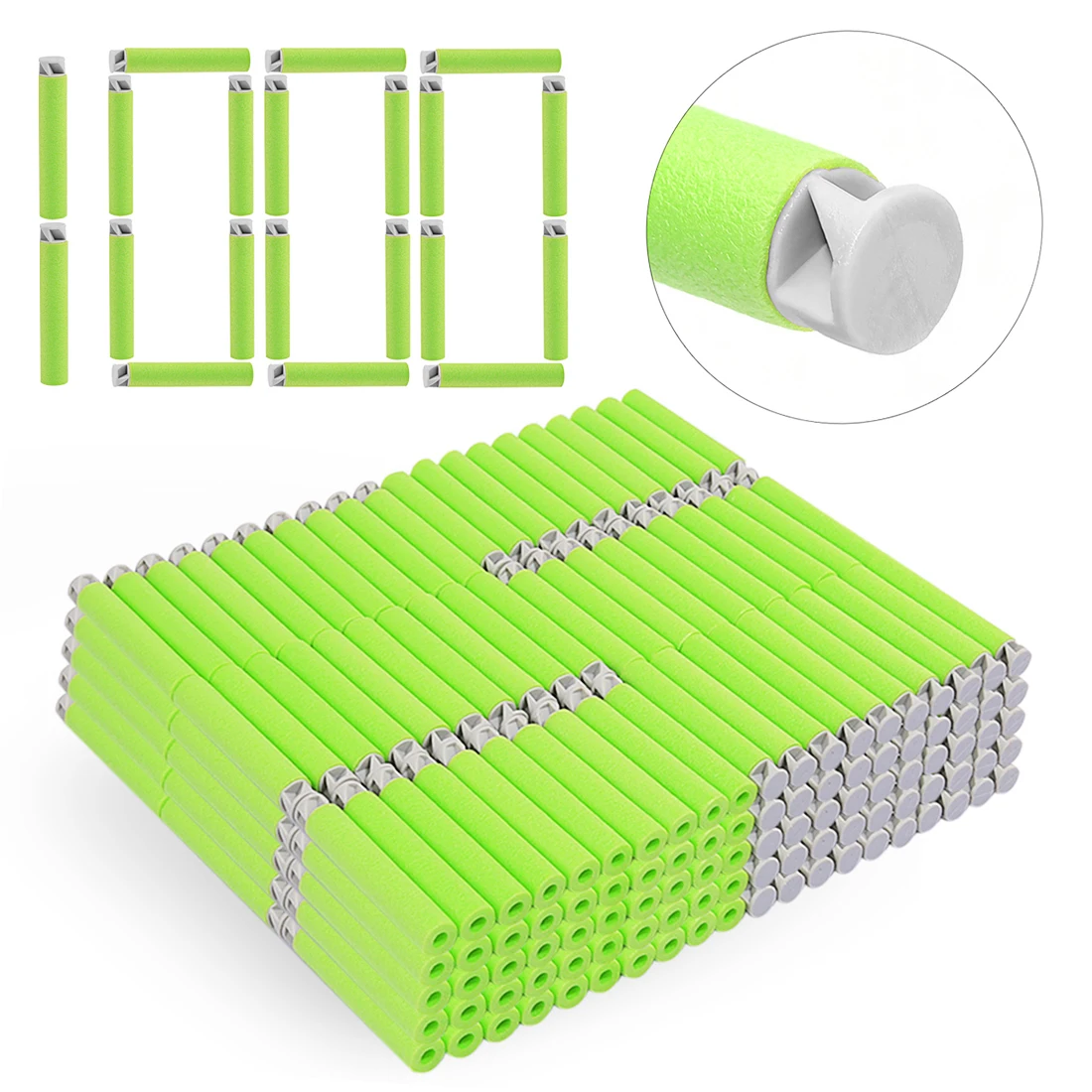 

NFSTRIKE 1000pcs Universal Soft Bullet Flat Soft Head Foam Bullets for Nerf N-strike Elite Series Toy Gun Accessories 7.4*1.3cm