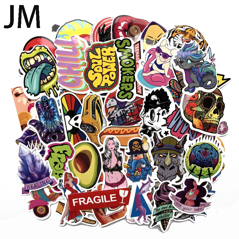 

100PCS Color sticker waterproof skateboard computer graffiti sticker luggage suitcase bicycle refrigerator car