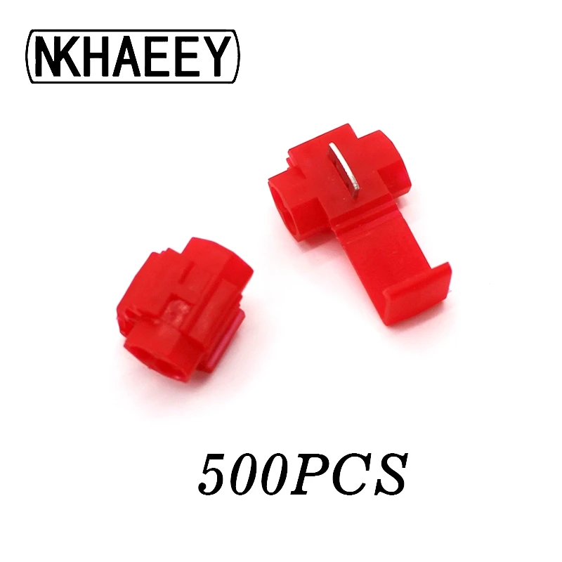 

500PCS Red Scotch Lock Electric Wire Cable Connector Quick Splice Terminals Crimp Nondestructive Without Breaking Line AWG 22-18